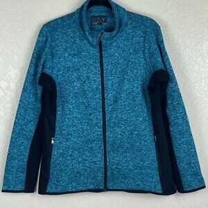 Andrew Marc New York Jacket Women's Sz L Full Zip Long Sleeve Track Fleece Blue